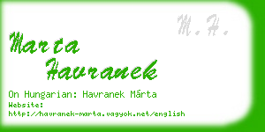 marta havranek business card